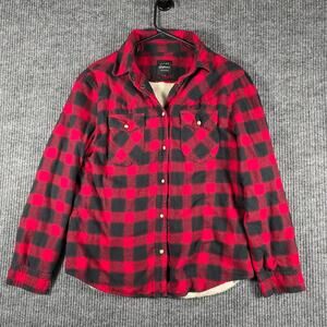 JACHS Girlfriend Buffalo Plaid Sherpa Lined Flannel Jacket Medium